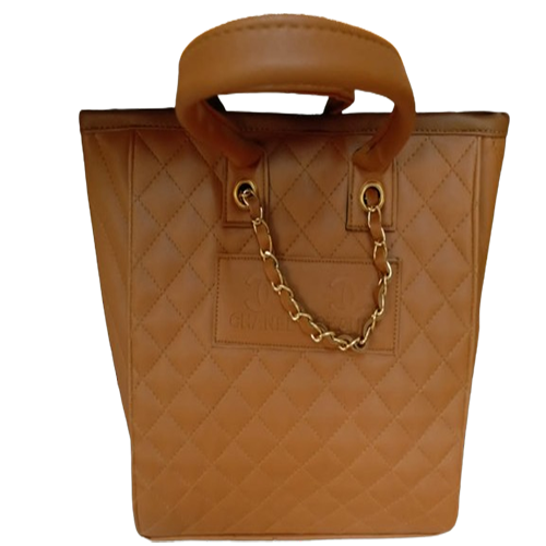 BROWN FRISE BAG WITH CHANEL PATTERN
