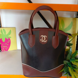 CHANEL BROWN/BLACK PATTERN HANDBAG