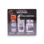 Travel Set L'Oreal Paris: Men Expert, Alcohol-Free, Hydrating & Regenerating, Day & Night, Cream, For Face, 50 ml + Men Expert, Alcohol-Free, Anti-Sweat, Deodorant Roll-On, For Men, 50 ml + Men Expert, Glycerin, Against Irritation, Shaving Foam, 50 ml